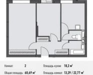 2-комнатная квартира площадью 60.7 кв.м, Донецкая ул., 30С1 | цена 7 149 800 руб. | www.metrprice.ru