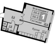 1-комнатная квартира площадью 51 кв.м, Электролитный пр., ВЛ16К6 | цена 12 553 776 руб. | www.metrprice.ru