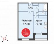 1-комнатная квартира площадью 43 кв.м, Михневская ул., 8 | цена 5 500 560 руб. | www.metrprice.ru