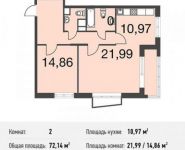 2-комнатная квартира площадью 72.1 кв.м, Донецкая улица, 30с29 | цена 12 175 140 руб. | www.metrprice.ru