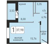 1-комнатная квартира площадью 32.67 кв.м, Хлебозаводская улица, 10 | цена 1 798 647 руб. | www.metrprice.ru