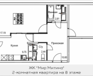 2-комнатная квартира площадью 61.46 кв.м, 2-я Муравская, корп.8 | цена 6 932 269 руб. | www.metrprice.ru
