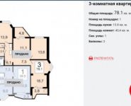 3-комнатная квартира площадью 79.1 кв.м, Спасо-Тушинский бул., 5 | цена 6 300 000 руб. | www.metrprice.ru