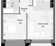 1-комнатная квартира площадью 53.74 кв.м, 1-я Ямская, 8 | цена 18 000 000 руб. | www.metrprice.ru