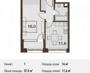 1-комнатная квартира площадью 37.5 кв.м, бульвар Яна Райниса, 6к1 | цена 8 047 500 руб. | www.metrprice.ru