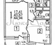 1-комнатная квартира площадью 45 кв.м, Лобачевского ул., 118С1 | цена 8 400 000 руб. | www.metrprice.ru