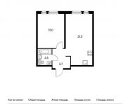 1-комнатная квартира площадью 44.8 кв.м,  | цена 7 118 720 руб. | www.metrprice.ru