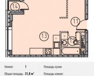 1-комнатная квартира площадью 31.8 кв.м, Ленинградский просп., 31 | цена 6 375 042 руб. | www.metrprice.ru