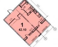 1-комнатная квартира площадью 42.1 кв.м, 5-й микрорайон, 18 | цена 2 436 390 руб. | www.metrprice.ru