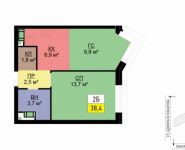 2-комнатная квартира площадью 38 кв.м, улица Адмирала Макарова, 6с4 | цена 8 596 781 руб. | www.metrprice.ru