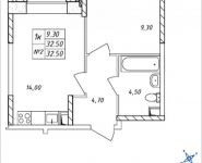 1-комнатная квартира площадью 32.5 кв.м, Дружбы, 50 | цена 3 183 830 руб. | www.metrprice.ru