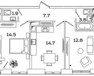 2-комнатная квартира площадью 55.4 кв.м, Рязанский проспект, д.влд 2 | цена 9 888 623 руб. | www.metrprice.ru