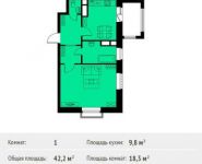 1-комнатная квартира площадью 42.2 кв.м, Лесная ул, 2 | цена 4 576 236 руб. | www.metrprice.ru