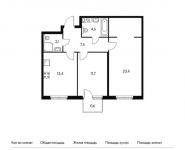 2-комнатная квартира площадью 64.3 кв.м, Красноказарменная ул, вл14А | цена 12 840 710 руб. | www.metrprice.ru