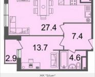 2-комнатная квартира площадью 54.6 кв.м, Серебрякова, корп.2 | цена 8 162 700 руб. | www.metrprice.ru