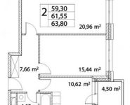 2-комнатная квартира площадью 63 кв.м, Лазоревый пр., 3С7 | цена 12 467 285 руб. | www.metrprice.ru