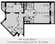 5-комнатная квартира площадью 162.6 кв.м, 1-й Нагатинский пр-д, корп.204-205 | цена 30 497 139 руб. | www.metrprice.ru