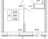 2-комнатная квартира площадью 37.84 кв.м, Омская, 15 | цена 4 151 994 руб. | www.metrprice.ru