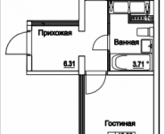 1-комнатная квартира площадью 39.29 кв.м, 2-я Муравская, корп.7 | цена 4 729 072 руб. | www.metrprice.ru