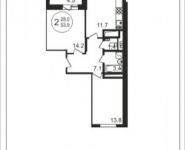 2-комнатная квартира площадью 53.9 кв.м, Колпакова ул., 44 | цена 4 439 268 руб. | www.metrprice.ru