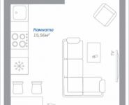 1-комнатная квартира площадью 23.79 кв.м, Новорязанское шоссе, 11, корп.11 | цена 1 808 040 руб. | www.metrprice.ru