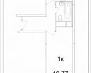 1-комнатная квартира площадью 46.77 кв.м, Ясная, 8, корп.5 | цена 3 418 560 руб. | www.metrprice.ru