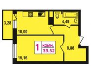 1-комнатная квартира площадью 38.1 кв.м, Почтовая ул., 41 | цена 2 476 000 руб. | www.metrprice.ru