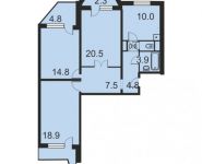 3-комнатная квартира площадью 82.9 кв.м, Советский проспект, д.98 | цена 8 186 840 руб. | www.metrprice.ru