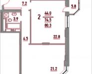 2-комнатная квартира площадью 80 кв.м, Ленинский проспект, 16 | цена 6 905 800 руб. | www.metrprice.ru