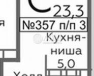 1-комнатная квартира площадью 23.3 кв.м, Шестая улица, 15 | цена 1 890 000 руб. | www.metrprice.ru