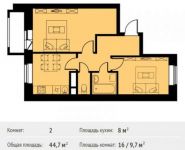 2-комнатная квартира площадью 44.7 кв.м, Транспортный пр., 4 | цена 4 836 540 руб. | www.metrprice.ru