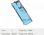1-комнатная квартира площадью 36.2 кв.м, Старое Дмитровское шоссе, 17 | цена 3 352 959 руб. | www.metrprice.ru