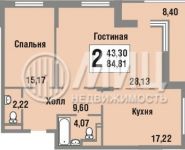 2-комнатная квартира площадью 84.8 кв.м,  | цена 15 990 000 руб. | www.metrprice.ru