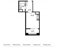 1-комнатная квартира площадью 25.7 кв.м,  | цена 3 353 850 руб. | www.metrprice.ru