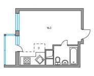 1-комнатная квартира площадью 24.4 кв.м, Заводская ул., 2 | цена 2 171 600 руб. | www.metrprice.ru