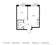1-комнатная квартира площадью 36.5 кв.м,  | цена 4 482 200 руб. | www.metrprice.ru