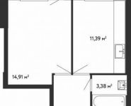 1-комнатная квартира площадью 39.4 кв.м, Стадионная улица, 4 | цена 6 924 337 руб. | www.metrprice.ru