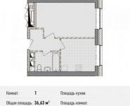 1-комнатная квартира площадью 36.6 кв.м, Акуловская улица, 23 | цена 5 860 800 руб. | www.metrprice.ru