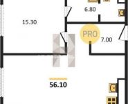 1-комнатная квартира площадью 56.1 кв.м, Багратионовский проезд, 1А | цена 13 295 000 руб. | www.metrprice.ru