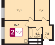 2-комнатная квартира площадью 55.2 кв.м в ЖК "PerovSky", Шоссе Энтузиастов, вл. 88, корп.3 | цена 8 666 400 руб. | www.metrprice.ru