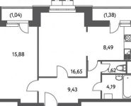 2-комнатная квартира площадью 58.7 кв.м, Федора Полетаева ул., 15 | цена 8 592 336 руб. | www.metrprice.ru