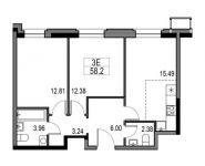 3-комнатная квартира площадью 58.2 кв.м, Мнёвники улица, д.5 | цена 10 522 560 руб. | www.metrprice.ru