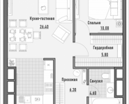 1-комнатная квартира площадью 53.58 кв.м, 1-я Ямская, 2 | цена 12 800 000 руб. | www.metrprice.ru