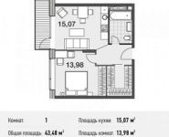 1-комнатная квартира площадью 43.5 кв.м, улица Энергетиков, 6 | цена 8 475 808 руб. | www.metrprice.ru