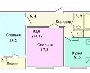 2-комнатная квартира площадью 54 кв.м, Черемушкинская Большая ул., 2-6 | цена 11 800 000 руб. | www.metrprice.ru