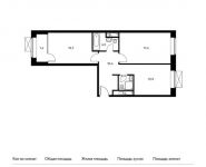 2-комнатная квартира площадью 63.8 кв.м, Заречная ул, вл.2/1 | цена 15 254 580 руб. | www.metrprice.ru
