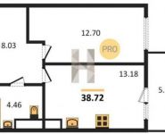 1-комнатная квартира площадью 38.7 кв.м,  | цена 3 271 840 руб. | www.metrprice.ru