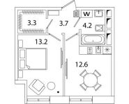 1-комнатная квартира площадью 37.1 кв.м, Рязанский проспект, д.влд 2 | цена 5 922 569 руб. | www.metrprice.ru
