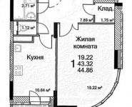 1-комнатная квартира площадью 45 кв.м в ЖК "На Каширском Шоссе", Каширское ш., 4Е | цена 3 451 000 руб. | www.metrprice.ru