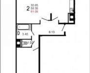 2-комнатная квартира площадью 60.2 кв.м, Шестая ул. | цена 3 622 497 руб. | www.metrprice.ru